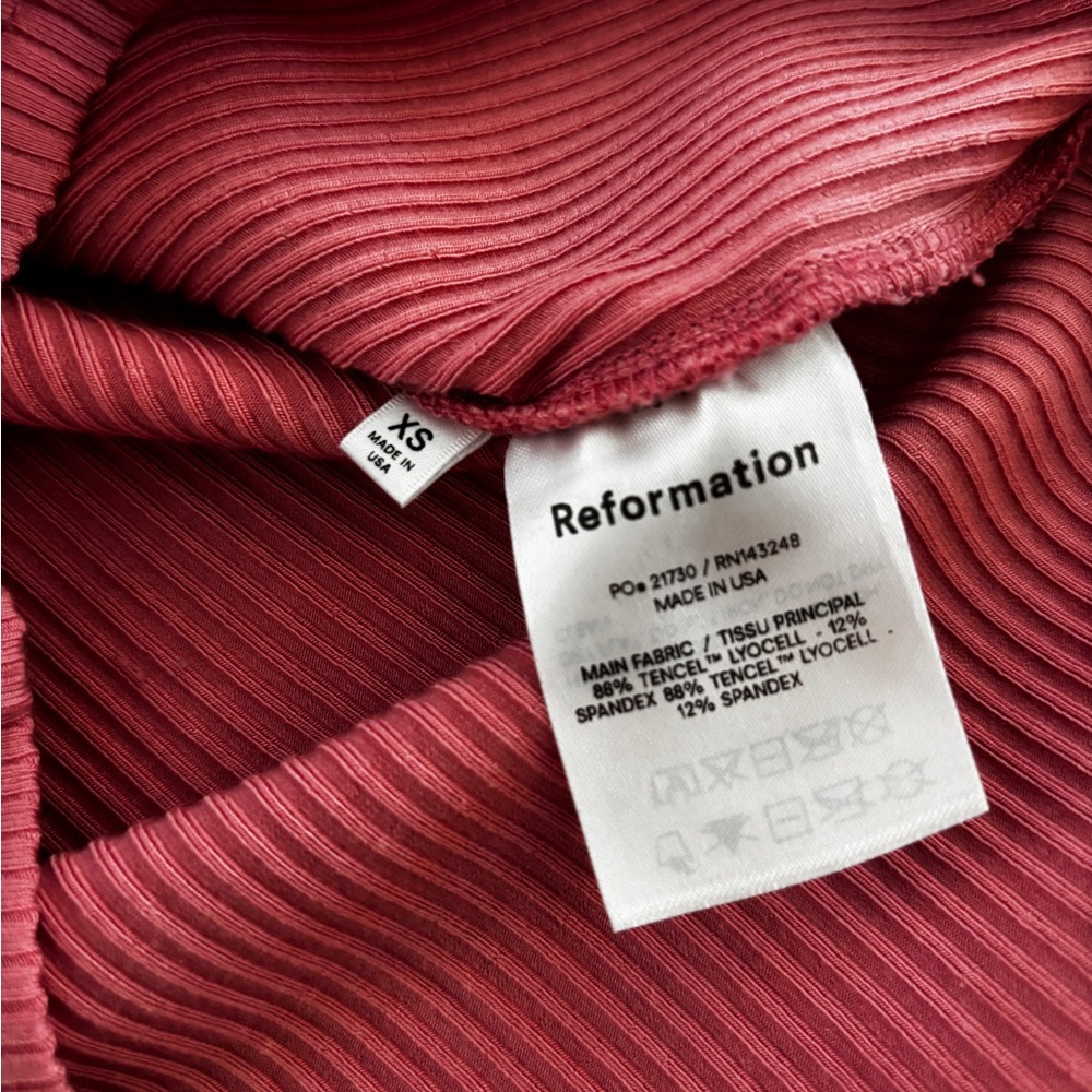 Reformation Pink Knit Rib Mini Dress - Picture 4 of 4